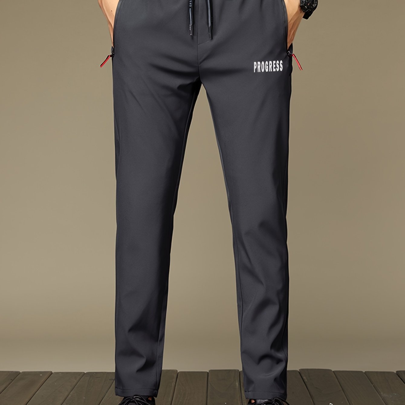 Տղամարդկանց առօրյա երկար տաբատ՝ պրինտով, 100% պոլիեսթեր, շնչող և արագ չորացող, կայծակաճարմանդ գրպաններ, սովորական տեղավորում, հյուսված գործվածք, 110 գ/մ², վազքի, արշավի, ամենօրյա հագուստի համար՝ գարուն/ամառ/աշուն սպորտային ոճ