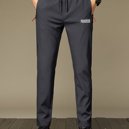 Տղամարդկանց առօրյա երկար տաբատ՝ պրինտով, 100% պոլիեսթեր, շնչող և արագ չորացող, կայծակաճարմանդ գրպաններ, սովորական տեղավորում, հյուսված գործվածք, 110 գ/մ², վազքի, արշավի, ամենօրյա հագուստի համար՝ գարուն/ամառ/աշուն սպորտային ոճ