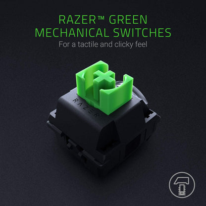Razer Blackwidow Mechanical Gaming Keyboard: Green Mechanical Switches, Tactile & Clicky, Chroma RGB Lighting, Anti-Ghosting, Programmable Macro Functionality