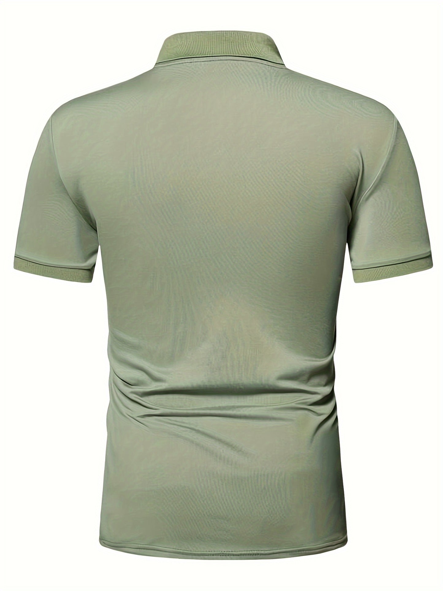 Տղամարդու առօրյա, ձգվող, միագույն, կայծակաճարմանդով և կոճղակապով գոլֆի վերնաշապիկ, ամառային, տղամարդու, փողոցային հագուստ