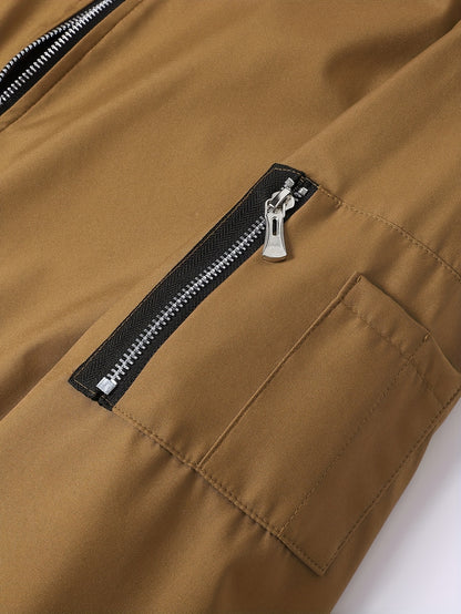 Տղամարդու առօրյա աշխատանքային բաճկոնի և տաբատի հավաքածու, միագույն, երկար թևքերով, սովորական չափսի, գրպաններով, գարնան/աշնան համար, առօրյա հագուստ, առօրյա հագուստ|Առօրյա ոճ|Միագույն բաճկոն