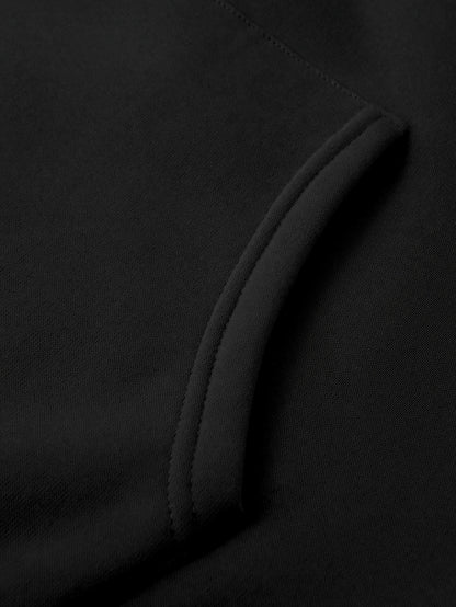 Տղամարդու աշուն/ձմեռ առօրյա պոլիեսթերային սպորտային համազգեստի հավաքածու - երկար թևքերով գլխարկով վերնաշապիկ՝ տառերի տպագրությամբ և պատչվորք դիզայնով, կանոնավոր չափի լարով վազորդներ, տրիկոտաժե գործվածք, թեթևակի ձգվող