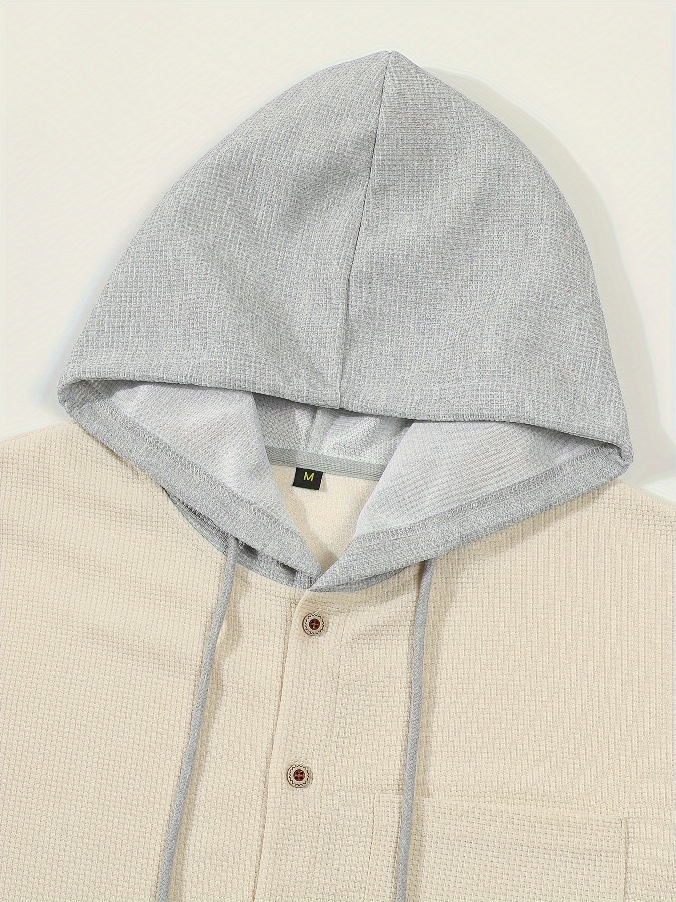 Տղամարդու առօրյա գլխարկով բաճկոն - փափուկ, շնչող պոլիեսթերից՝ կոճակներով դիզայնով և գրպաններով | Հիանալի է գարնանային, աշնանային և բացօթյա գործունեության համար, երկար թևքերով, նորաձև, ամենօրյա, հանգստի ոճով, ավանդական տարբերակով