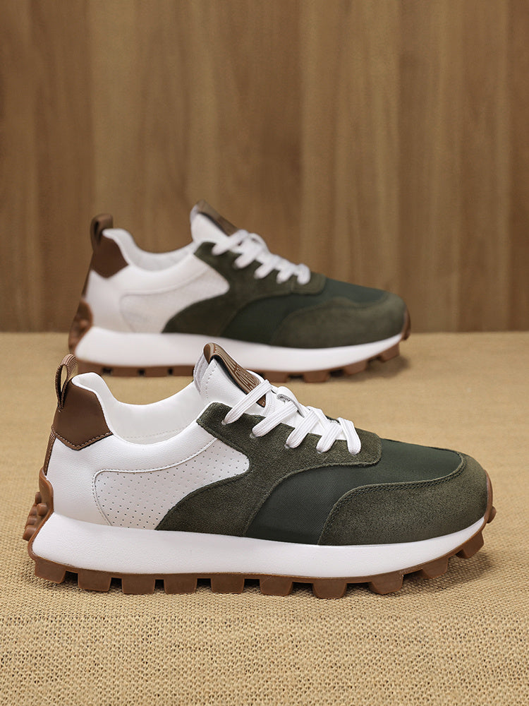 2025 թվականի գարնանային տղամարդկանց շնչող ցածրակրունկ սպորտային կոշիկներ - Հաստեցված, փափուկ ռետինե ներբան, տղամարդկանց նոր շնչող ցանցե հարթակով կոշիկներ՝ հասակը մեծացնող սպորտային կոշիկներով