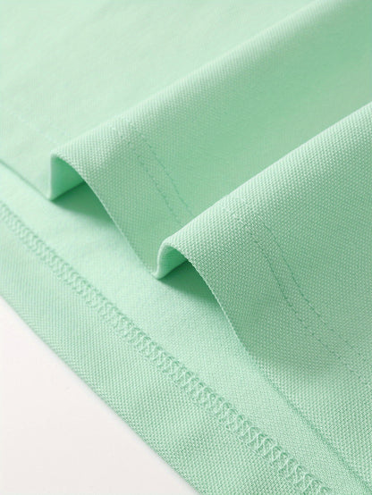 Տղամարդկանց սովորական գոլֆի վերնաշապիկ, 100% պոլիեսթեր տրիկոտաժե գործվածք, երկրաչափական նախշով, կոճակով օձիք, սովորական պիտույք, ամառային կարճ թև վերնաշապիկ՝ մուգ կապույտ, բաց կանաչ, խակի, սև