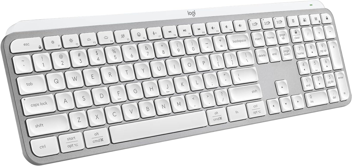 Logitech MX Keys S Wireless Keyboard, Low Profile, Fluid Precise Quiet Typing, Programmable Keys, Backlighting, Bluetooth, USB C Rechargeable, for Windows PC, Linux, Chrome, Mac - Graphite