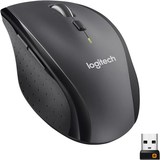 Logitech M705 Marathon Wireless Mouse, 2.4 Ghz USB Unifying Receiver, 1000 DPI, 5-Programmable Buttons, 3-Year Battery, Compatible with PC, Mac, Laptop, Chromebook - Black