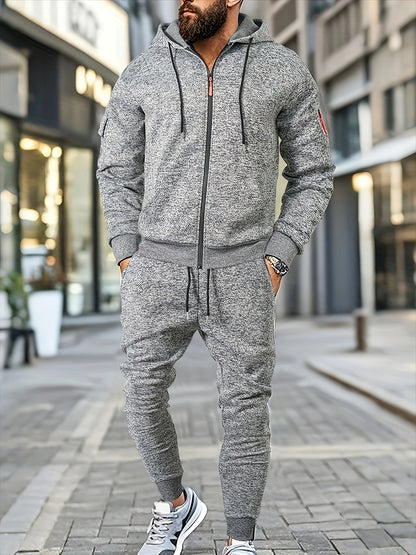 Տղամարդու առօրյա սպորտային վերնաշապիկի և տաբատի հավաքածու՝ կայծակաճարմանդով, լարով, բրդյա ծածկույթով՝ պոլիեսթերի խառնուրդով, լվացքի մեքենայով լվացվող