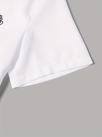 2 հատ տպագիր տղամարդու ամառային կարճ թևքերով կոճակներով վերնաշապիկի և շորտերի հավաքածու