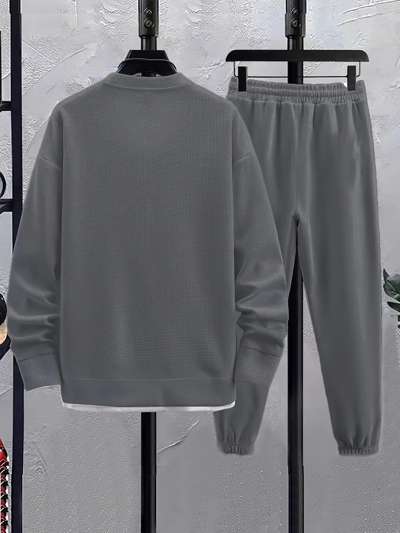 Տղամարդու առօրյա երկար թևքերով տպագիր կոստյումի հավաքածու