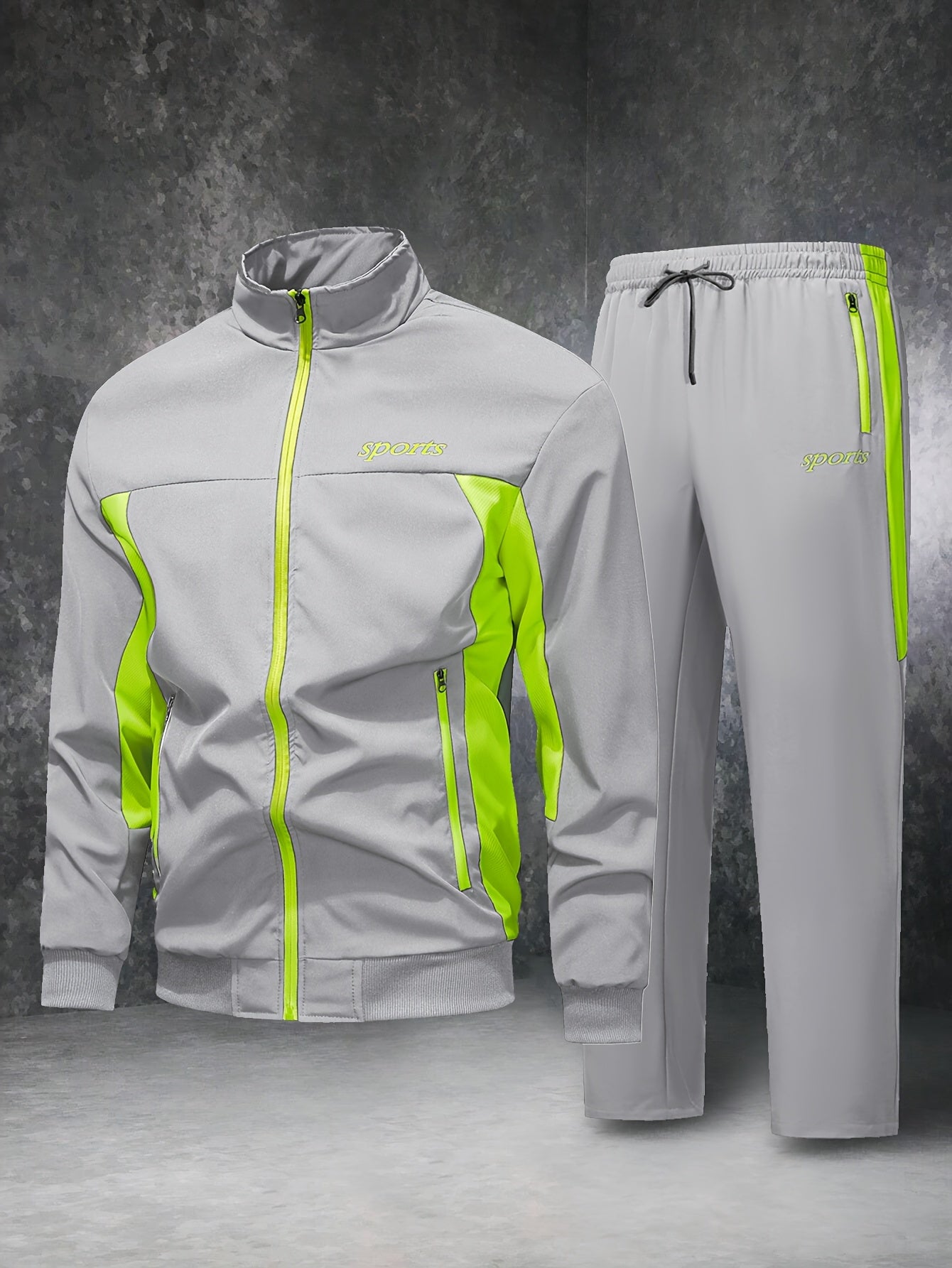 Տղամարդու առօրյա, պատչվորք սպորտային կոստյում՝ հարմարավետ և լավ կրելու համար, վերարկու և երկար տաբատ մարզահագուստ