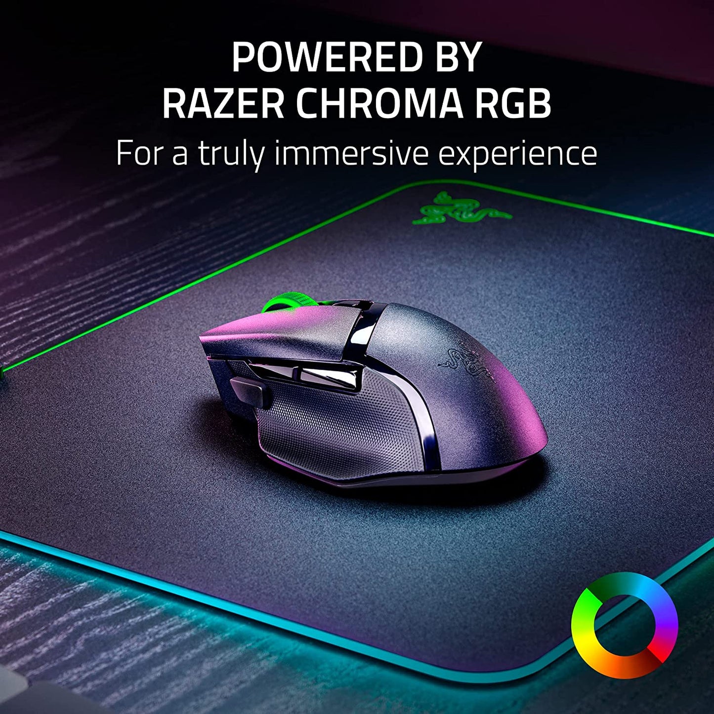 Razer Basilisk V3 X Hyperspeed Wireless Gaming Mouse: up to 285 Hr Battery - 18K Optical Sensor - Mechanical Switches - Chroma RGB - 9 Programmable Controls - Black