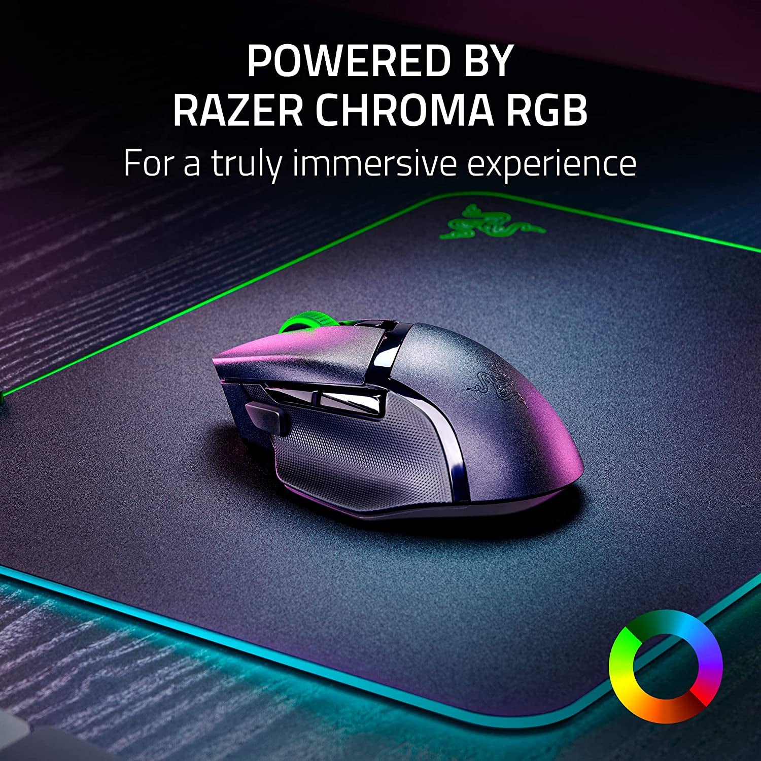 Razer Basilisk V3 X Hyperspeed Wireless Gaming Mouse: up to 285 Hr Battery - 18K Optical Sensor - Mechanical Switches - Chroma RGB - 9 Programmable Controls - Black
