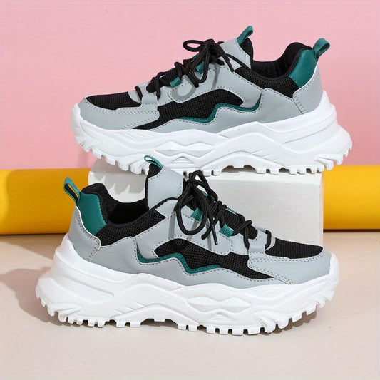 Women's Fashion Casual Sneakers, Trendy Versatile College Style, Low-Top Round-Toe Lace-Up, Breathable EVA Sole, Fabric Lining, All-Season Outdoor, Dating, Tennis, Beach, Work Shoes