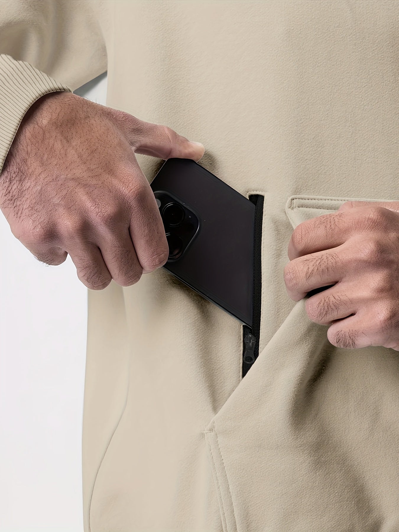 2 հատ տղամարդու միագույն երկարաթև սվիտերի և տաբատի հավաքածու՝ գլխարկով, ամենօրյա սպորտային և ֆիթնես հավաքածու