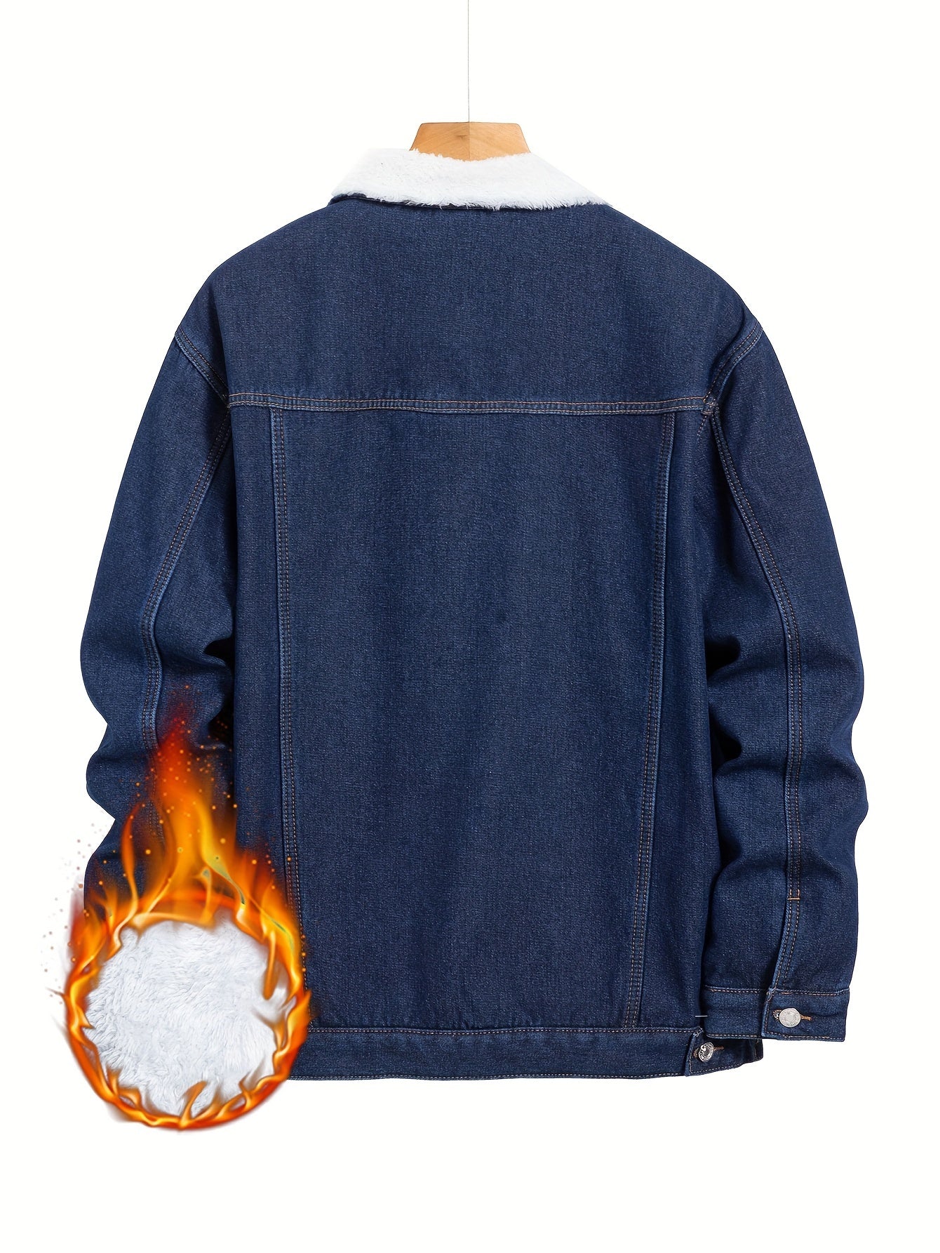 Տղամարդու տաք, բրդյա ծածկույթով, ամենօրյա ջինսե բաճկոն, աշնանային-ձմեռային, շքեղ փողոցային ոճի կոճակներով բաճկոն