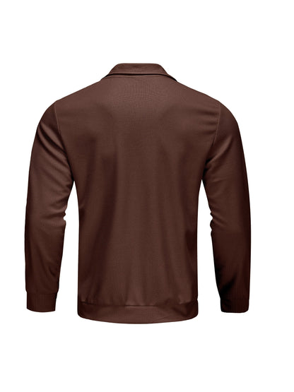 1 հատ տղամարդու ամենօրյա պոլիեսթերային կայծակաճարմանդով բաճկոն՝ օձիքով, միագույն, թեթևակի ձգվող, հյուսված կտորից, սովորական չափսերով, առանց աստառի - Գարուն/աշուն վերնազգեստ