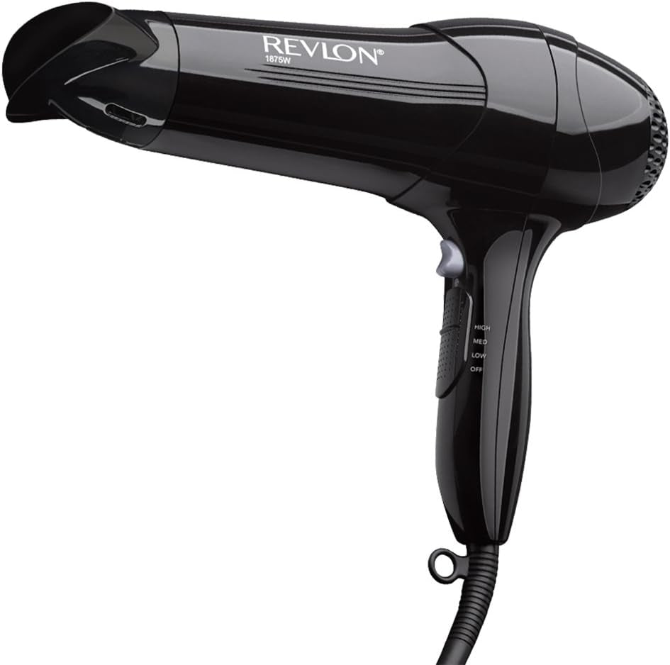 Revlon 1875 Watt Full-Size Turbo Dryer, Black