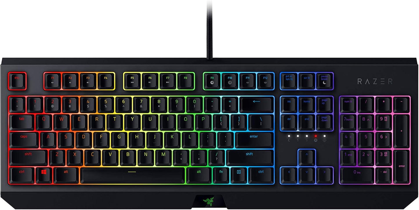 Razer Blackwidow Mechanical Gaming Keyboard: Green Mechanical Switches, Tactile & Clicky, Chroma RGB Lighting, Anti-Ghosting, Programmable Macro Functionality