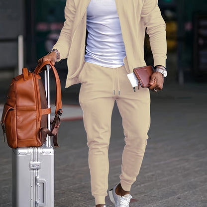 Գարնանային և աշնանային տղամարդկանց առօրյա սպորտային միագույն կոստյում