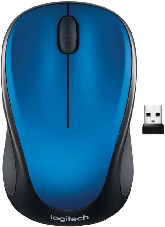 Logitech M317 Wireless Mouse, 2.4 Ghz with USB Receiver, 1000 DPI Optical Tracking, 12 Month Battery, Compatible with PC, Mac, Laptop, Chromebook - Blue