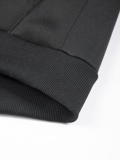 Autumn Winter Men's Hooded Sportswear Set, Simple Classic Versatile Outfit with Zip-Up -Lined Warm Jacket and Drawstring Sweatpants for Casual Leisurewear