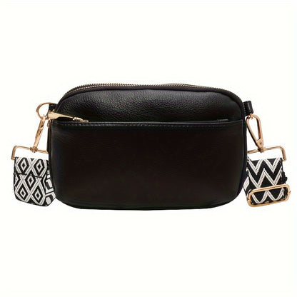 Mini Crossbody Bag for Women, Wide Strap Square Wallet, Stylish Shoulder Bag. - Ayq