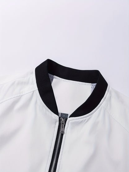 Տղամարդու առօրյա աշխատանքային բաճկոնի և տաբատի հավաքածու, միագույն, երկար թևքերով, սովորական չափսի, գրպաններով, գարնան/աշնան համար, առօրյա հագուստ, առօրյա հագուստ|Առօրյա ոճ|Միագույն բաճկոն