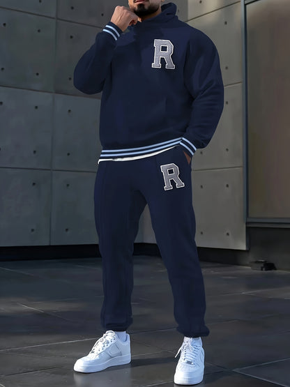 Տղամարդու տառերով վերնաշապիկով սպորտային տաբատների հավաքածու՝ 2 հատ