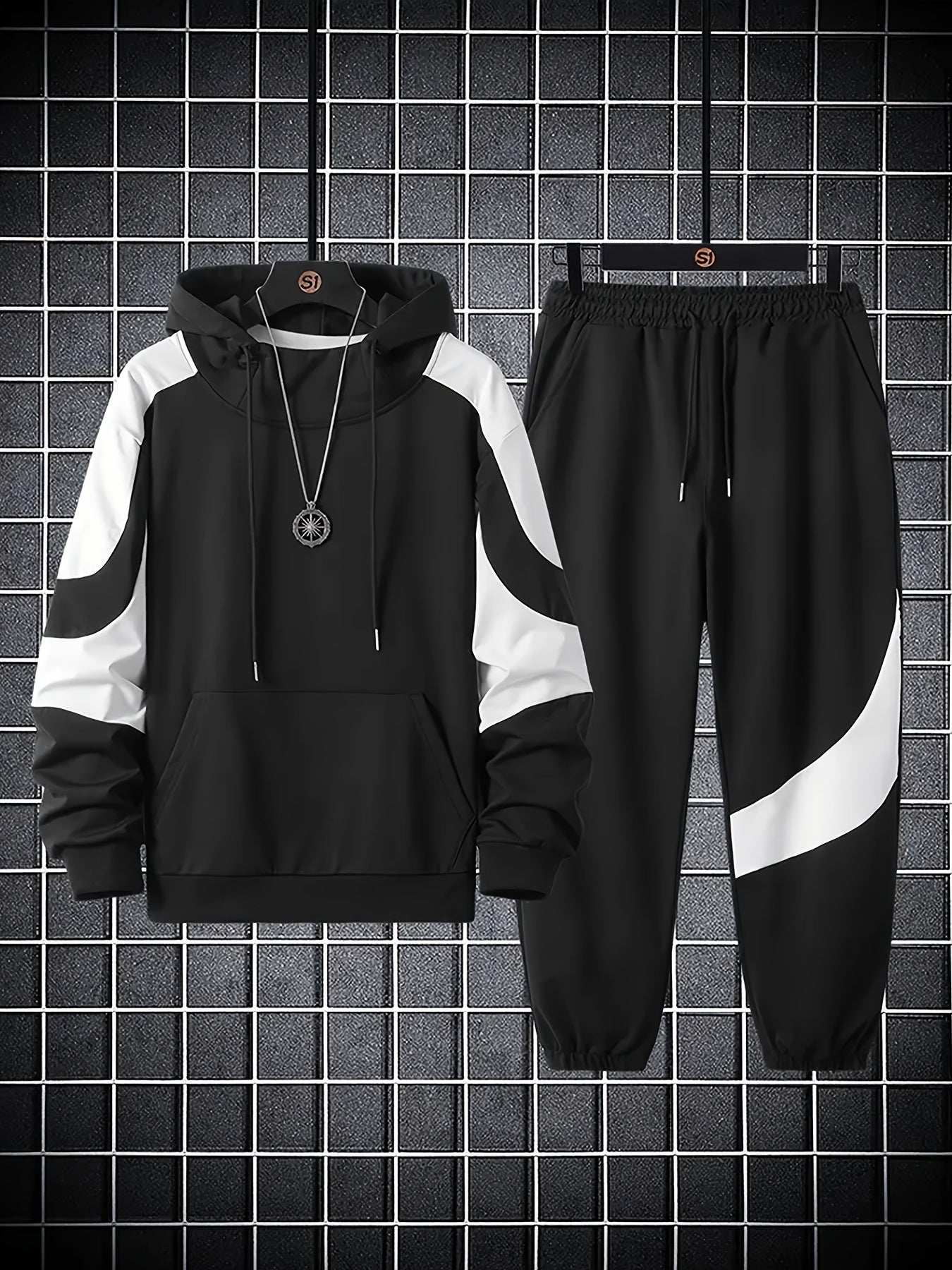 Տղամարդկանց գլխարկով սվիտերի հավաքածու - 2024 թվականի նոր աշնանային առօրյա սպորտային երկար թևքերով հագուստ տղամարդկանց համար