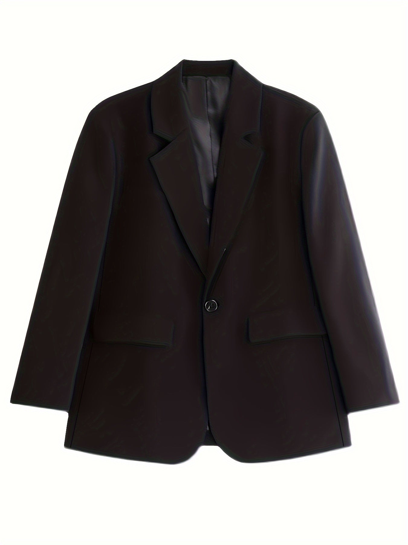 Կանացի շքեղ, առօրյա բլեյզեր՝ պոլիեսթերից, միագույն, երկար թևքերով, կոճակներով առջևի մասով և գրպաններով, ազատ չափսով, գարնանային/աշնանային բաճկոն, առօրյա հագուստի բաճկոն | մինիմալիստական ​​| մեկ օղակով բաճկոն