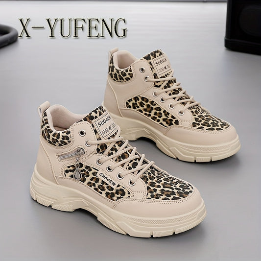 Women'S Stylish Leopard Print Sneakers - Casual, Versatile Walking Shoes for Outdoor and Fitness Activities, Lightweight and Comfortable, All-Season Use, Casual Walking Shoes   Leopard Print Sneakers   Comfortable Walking Sho