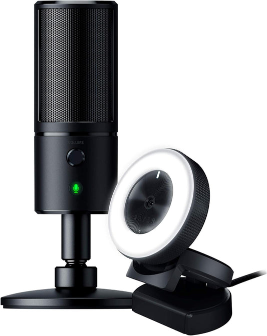Razer Seiren X USB Streaming Microphone and Razer Kiyo Streaming Webcam