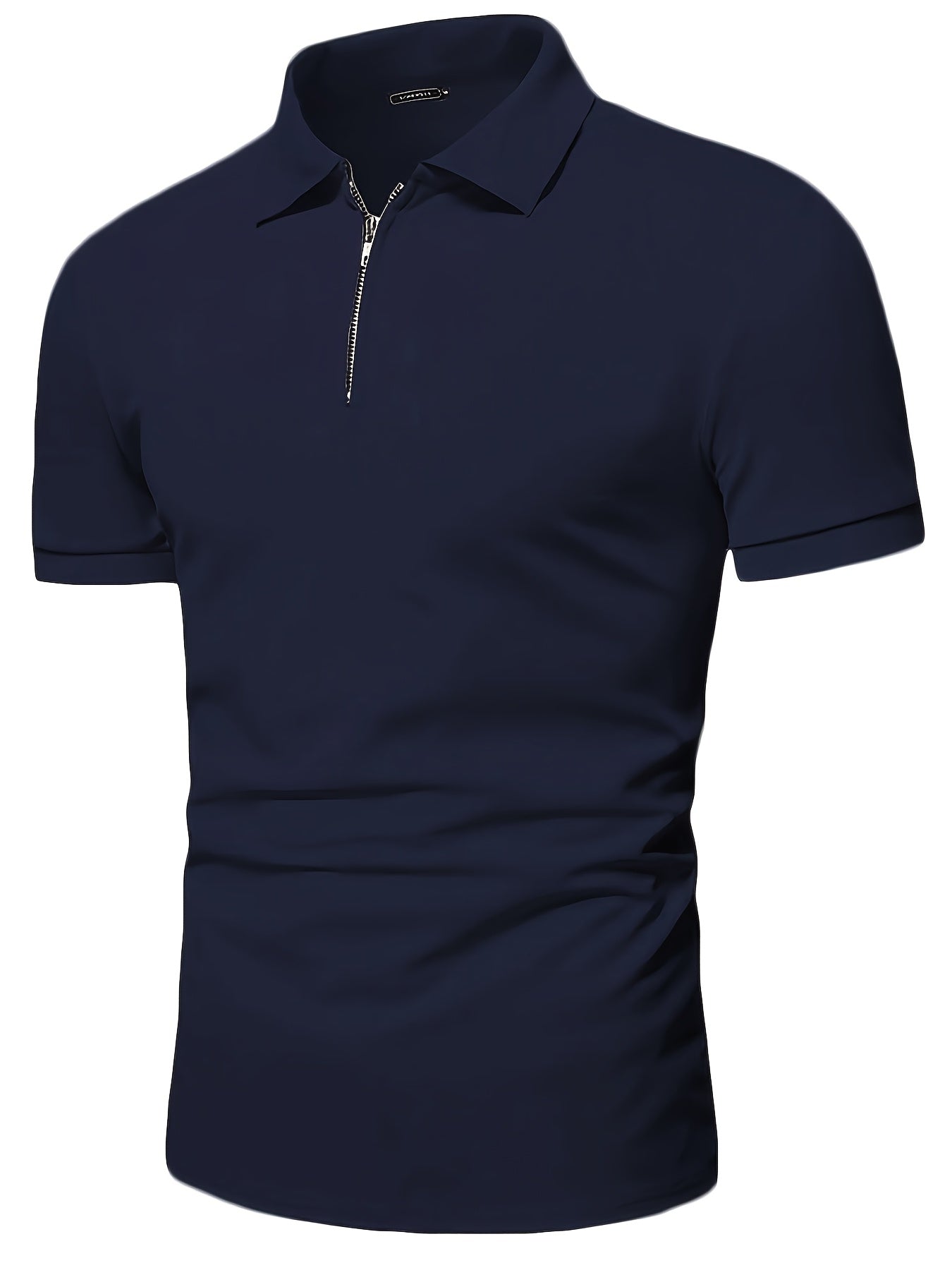 Տղամարդու առօրյա, ձգվող, միագույն, կայծակաճարմանդով և կոճղակապով գոլֆի վերնաշապիկ, ամառային, տղամարդու, փողոցային հագուստ