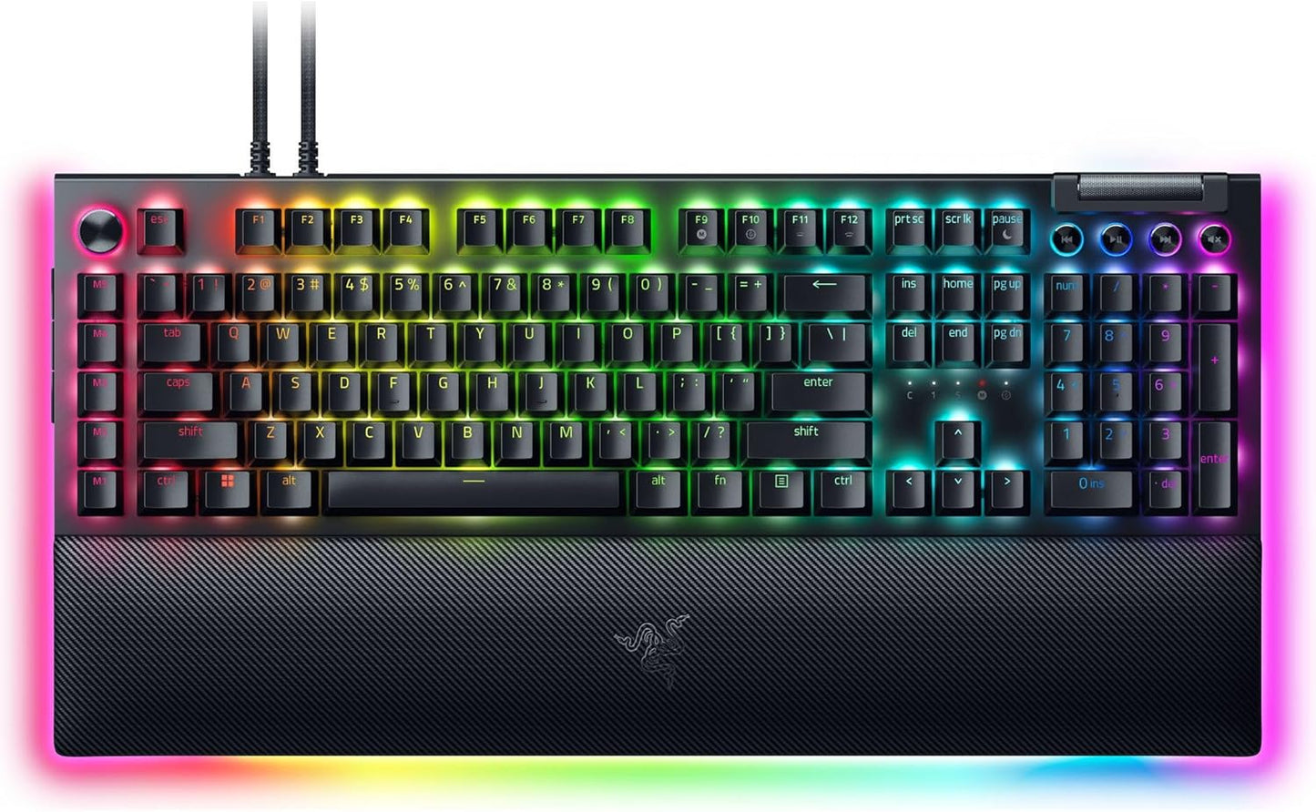 Razer Blackwidow V4 Pro Wired Mechanical Gaming Keyboard: Yellow Switches Linear & Silent - Doubleshot ABS Keycaps - Command Dial - Chroma RGB - Magnetic Wrist Rest - Snap Tap