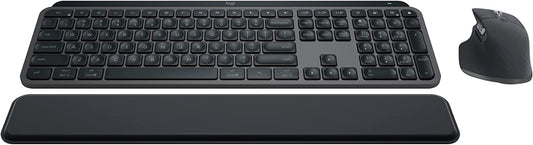 Logitech MX Keys S Combo - Performance Wireless Keyboard and Mouse with Palm Rest, Customizable Illumination, Fast Scrolling, Bluetooth, USB C, for Windows, Linux, Chrome, Mac