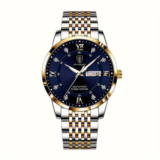 Women's Business Leisure Quartz Watch Luminous Fashion Date Dial Analog Steel Band Wrist Watch