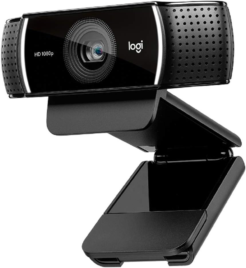 Logitech HD C922 Pro Webcam, 1080P Camera for Streaming Gaming Sessions, Background Replacement, Tripod Included
