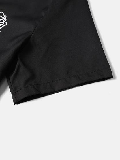 2 հատ տպագիր տղամարդու ամառային կարճ թևքերով կոճակներով վերնաշապիկի և շորտերի հավաքածու