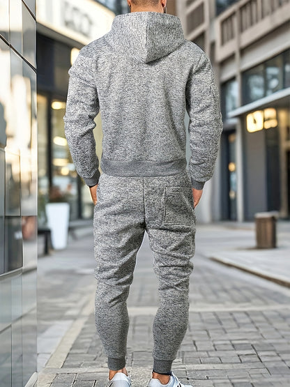 Տղամարդու առօրյա սպորտային վերնաշապիկի և տաբատի հավաքածու՝ կայծակաճարմանդով, լարով, բրդյա ծածկույթով՝ պոլիեսթերի խառնուրդով, լվացքի մեքենայով լվացվող