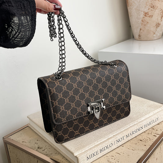 Women's Shoulder Bag Fashion Large Capacity Handbag Crossbody Tote Chain Purse for Middle-Aged Ladies