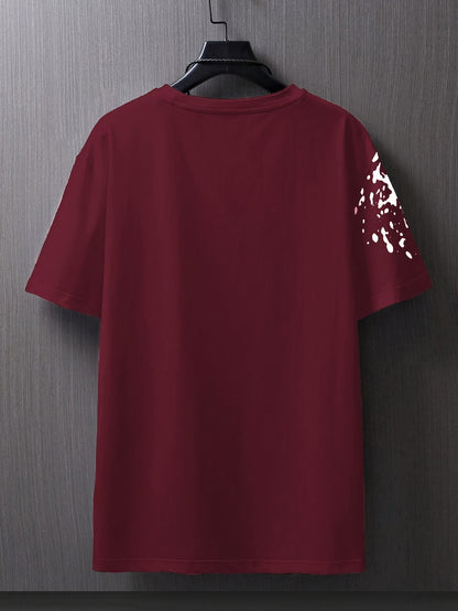 Տղամարդու հարթ ուսերով, թիթեռի նախշերով, կարճ թևքերով մարզաշապիկ XT7119