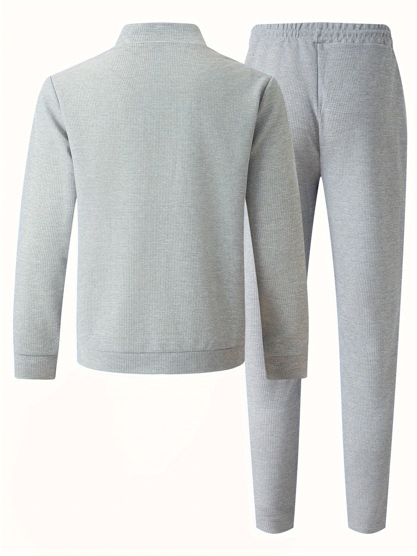 Բեյսբոլի օձիքով բաճկոնի և տաբատի հավաքածու՝ վաֆլի գործվածքից