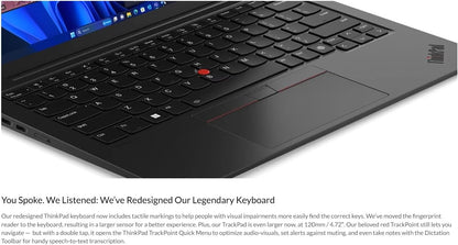 Lenovo Gen 12 Thinkpad X1 Carbon Laptop with Intel Ultra 7 165U Vpro Processor, 14" WUXGA 100% Srgb Touchscreen, 32GB 6400Mhz RAM, 1TB Gen4 Performance SSD, FHD+ IR+ RGB Camera, and Windows 11 Pro