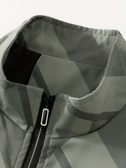 Men'S Lightweight Softshell Jacket - Olive Green/Black/Gray/ - Stand Collar Windproof Coat with Zippered Pockets - Non-Stretch Fabric for Hiking, Gym, Casual Outdoors - Spring/Fall Athletic Outerwear - Easy-Care Sportswear, H