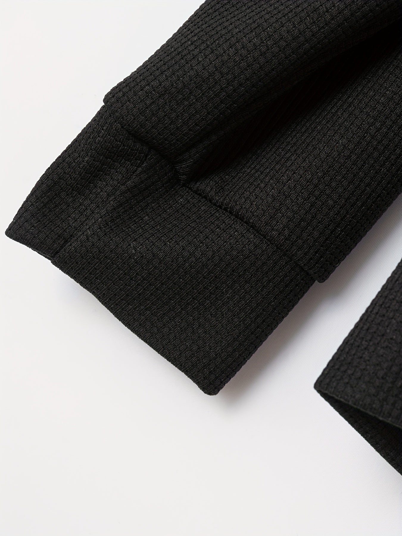 Men'S Waffle Jacket with Full-Zip Closure & Stand Collar - Full-Length Zipper Front, Long Sleeve Casual Coat, Machine Washable Outerwear for Spring/Fall, Winter - Everyday & Formal Events, Spring Fall Jacket, Outdoor Activiti