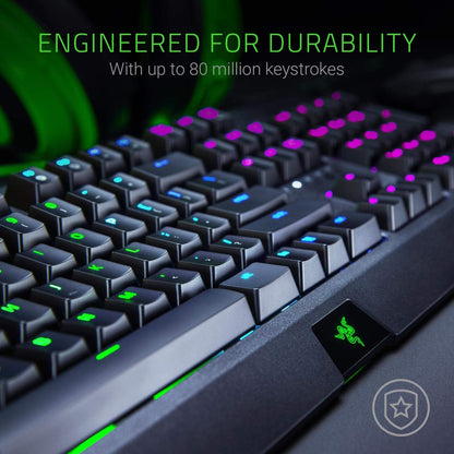 Razer Blackwidow Mechanical Gaming Keyboard: Green Mechanical Switches, Tactile & Clicky, Chroma RGB Lighting, Anti-Ghosting, Programmable Macro Functionality