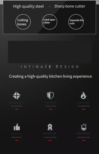 Kitchen Scissors Household Advanced Multi-Functional Scissors Kill Fish Barbecue Cut Bone Special Stainless Steel Sharp Food Scissors