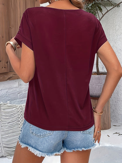 Արձակուրդային ոճի ժանյակավոր կարճ թևքով շապիկ՝ «Չղջիկի թև» ոճով