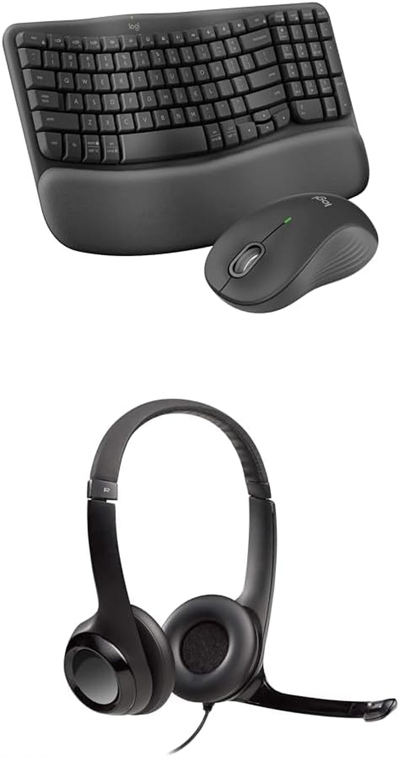 Logitech Wave Keys Wireless Ergonomic Keyboard with Cushioned Palm Rest, Comfortable Natural Typing, Easy-Switch, Bluetooth, Logi Bolt Receiver, for Multi-Os, Windows/Mac - Graphite